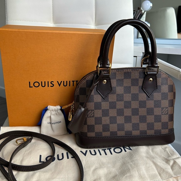 Louis Vuitton Brown and Tan Checkered Alma Bag - Picture 1 of 5